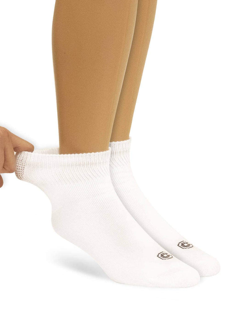 [Australia] - Doctor's Choice Women's Diabetic Ankle & Crew Socks, Non-Binding, Circulatory, Cushion, 4 Pack, Shoe Size 6-10 Sock Size 9-11 Medium White/Ankle 