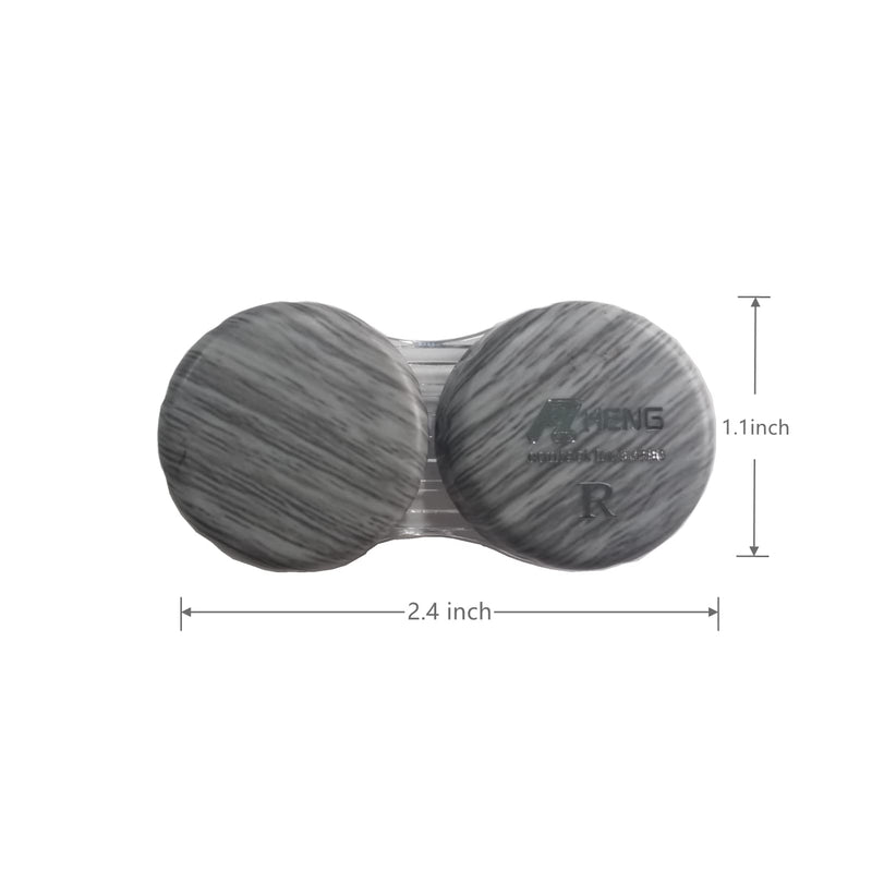 [Australia] - MUDOR 6 Pack Wood Grain Contact Lens Case, Contact Lens Box Holder Container Soak Storage Kit, Mini Contact Lens Travel Case with Leak-Proof Packaging,Silver Gray Silver Gray 