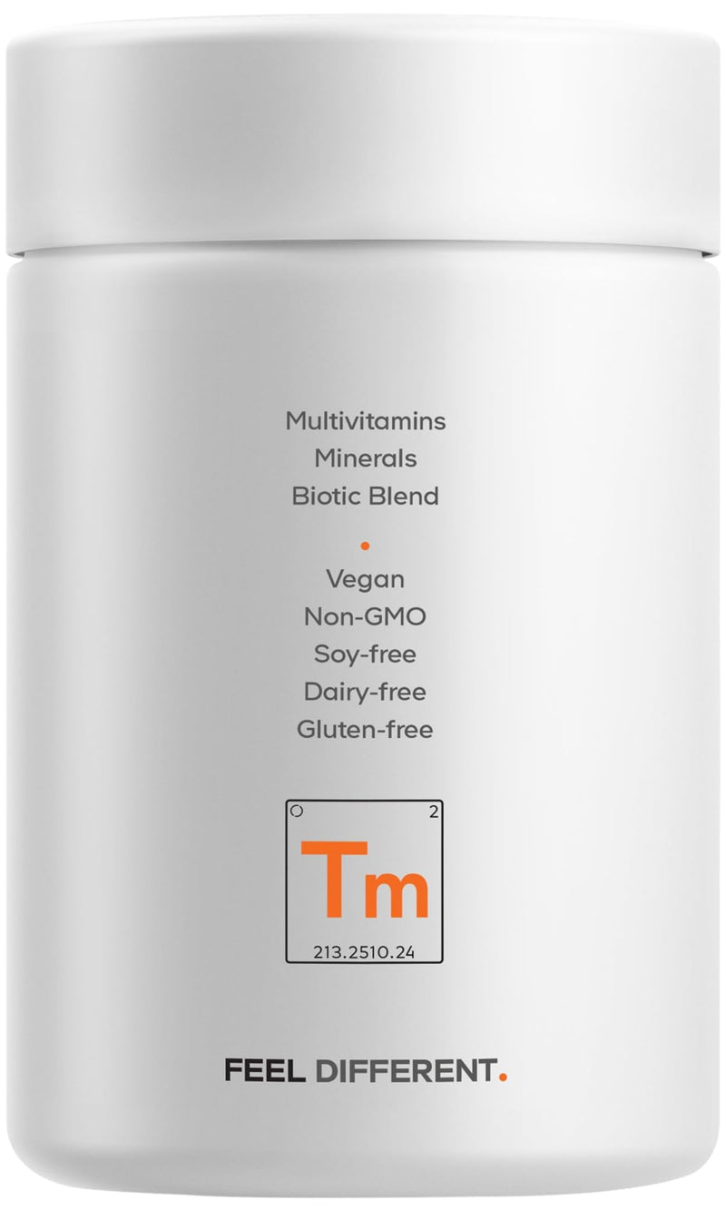 Codeage Teen Multivitamin Supplement - Vitamins A, C, D3, B6, B12, Folate, Zinc, Magnesium, Iron, 25B CFU Biotic Blend, Spinach - Multivitamins for Teenage Boys & Girls Age 13+, Non-GMO - 30 Capsules