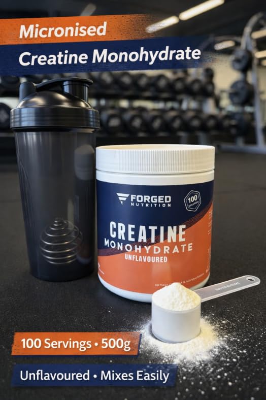 Creatine Monohydrate Powder 100 Servings (500g) – Pure Micronised Creatine Powder Supplement for Men & Women, Pre & Post Workout Strength, Muscle Growth & Recovery, Vegan, 200 mesh – Unflavoured