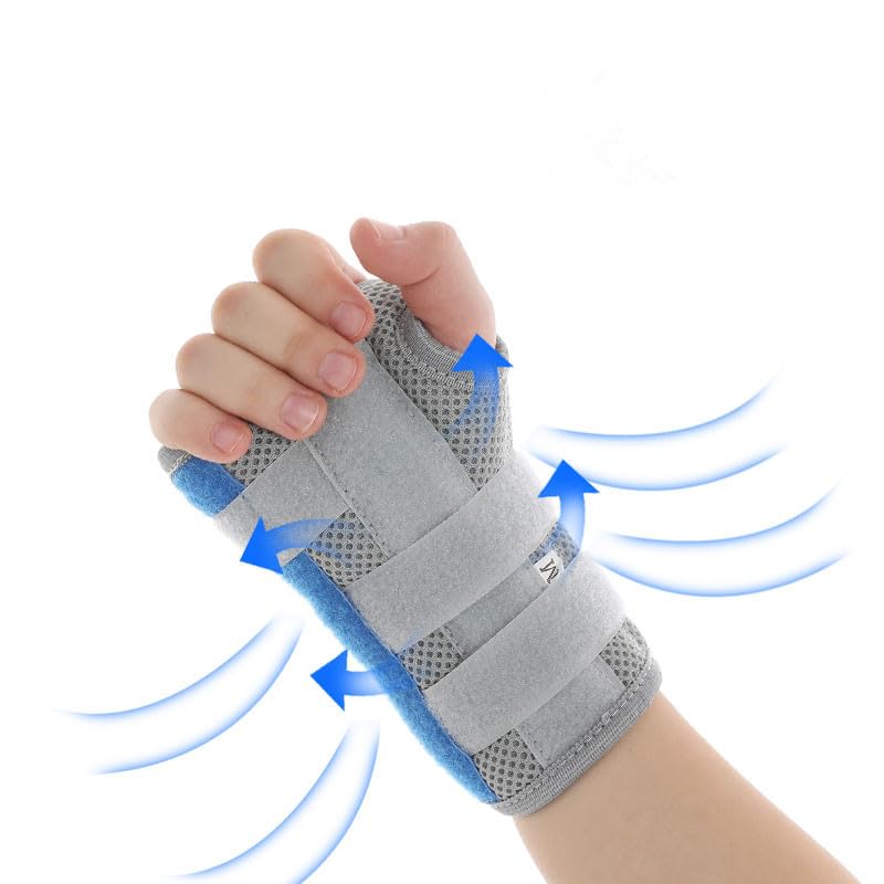 [Australia] - Kids Wrist Support Immobilizer Pediatric Wrist Brace Night Support With Splint To Aid Sprains Strains Support Tendonitis Carpal Tunnel Juvenile Arthritis (Right hand, Large) Right hand Large:7in 