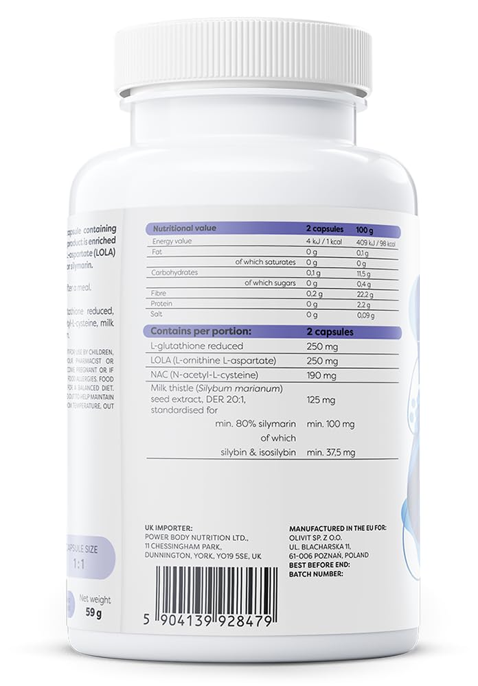 Osavi Glutathione with NAC, Silymarin & LOLA – 120 Vegan Capsules | Reduced L-Glutathione (GSH) | Milk Thistle Extract 80% Silymarin | Supports Liver & Bile Function | with N-Acetyl-L-Cysteine
