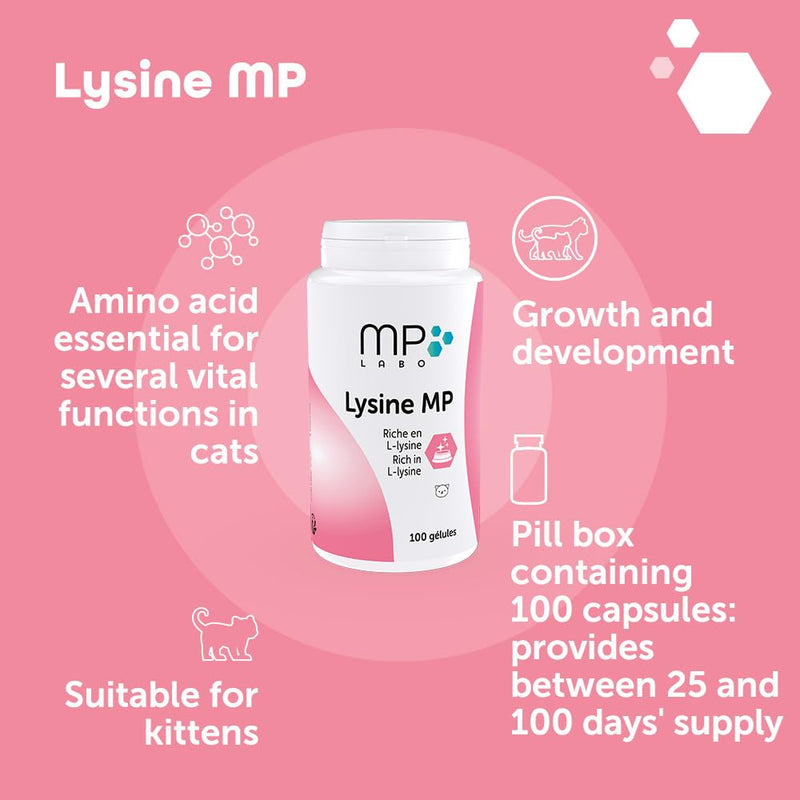 MP Labo Lysine MP 100 Capsules for Cats and Kittens - Rich in L-Lysine