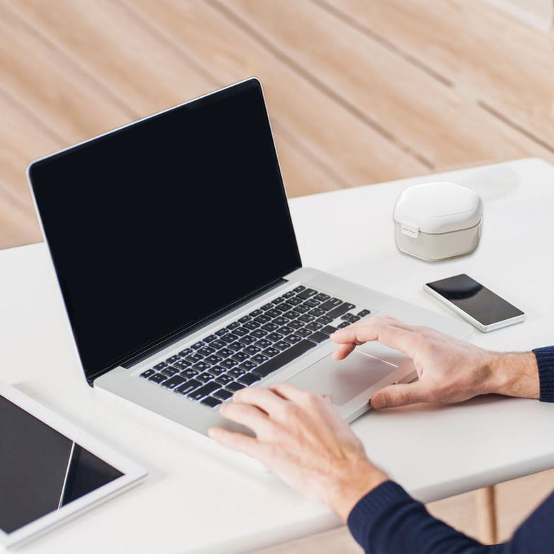 [Australia] - Irtyif Braces box, denture box, denture box, denture box, retainer container storage box, portable tooth splint box with sieve, denture container for false teeth, denture cleaner box 