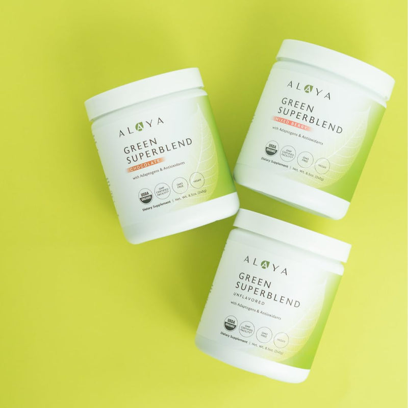 [Australia] - Alaya Organic Super Greens Powder - Premium Green Juice Superfood Supplement Powder - Adaptogens, Antioxidants & Probiotics Blend - USDA Organic, Non-GMO, Vegan - 30 Servings (Mixed Berry) 