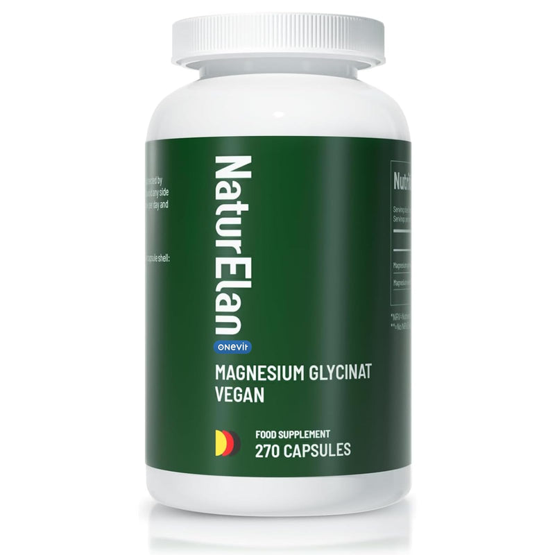 Magnesium Glycinate High Dose Capsules - 270 Vegan Capsules, 770mg mag glycinate per Capsule, Including 100mg Elemental Magnesium, Produced in Germany