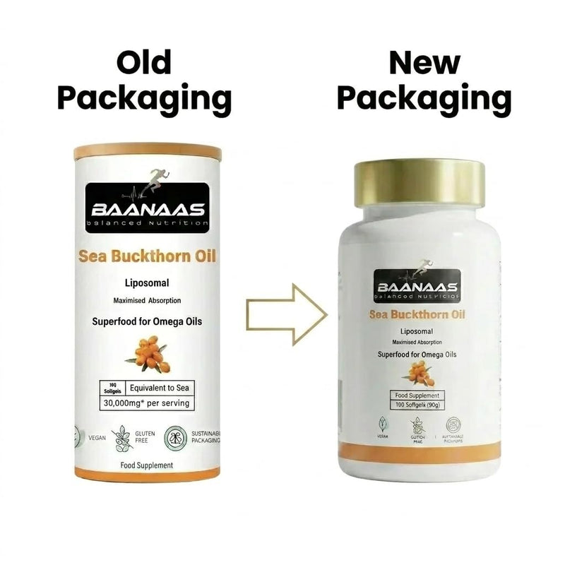 LIPOSOMAL Sea Buckthorn Oil Capsules 30,000mg | 180 Count | High Strength Vegan Supplement | Source of Omega 7 Essential Fatty Acids | No Artificial Preservatives | by Baanaas