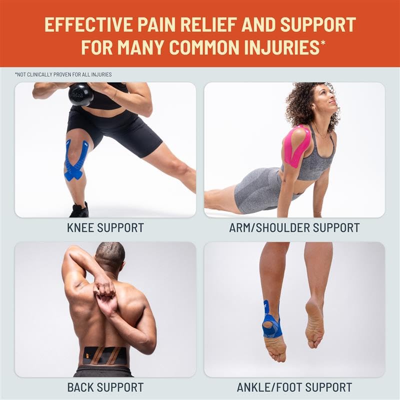 KT Tape, Pro Extreme Synthetic Kinesiology Athletic Tape, 20 Count, 10” Precut Strips Titan Tan 20 Count, 10” Strips