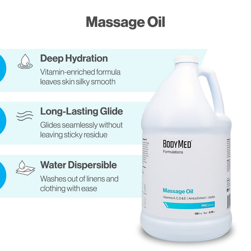 BodyMed Formulations Massage Oil, 8 oz. – Fragrance-Free, All-Natural Oil for Massage Therapy – Leaping Bunny Certified – with Arnica Extract & Jojoba – Non-Staining, & Paraben Free 8 Fl Oz (Pack of 1)