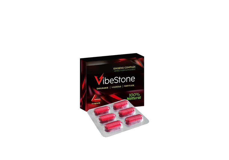 VIBESTONE RED-New Stronger for Longer Formula for Men - Ultra Strong Performance Enhancing Pills, Stamina Endurance Booster RED Supplement Pills for Men - 6 Ginseng Capsules 500MG