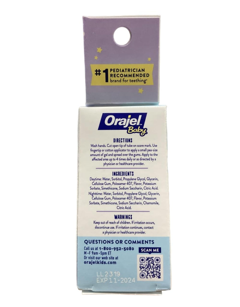 [Australia] - Orajel Baby Non-Medicated Cooling Gel Day & Night 0.18 Ounce (6 Pack) 