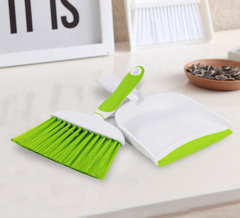 [Australia] - Mini Broom and Dustpan Set-Mini Whisk Set for Desk, Housekeeping, Office, Kitchen, Pet Nest, etc.,Daily Cleaning Necessity Plastic Mini Dustpan Set (Gray) Gray 
