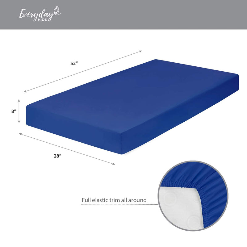 [Australia] - Everyday Kids 2 Pack Fitted Boys Crib Sheet, 100% Soft Breathable Microfiber Baby Sheet, Fits Standard Size Crib Mattress 28in x 52in, Nursery Sheet - Rescue/Blue 2 Pack - Rescue/Blue 