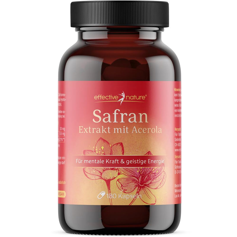 [Australia] - Saffron extract capsules - 180 pieces for 3 months - With 30 mg saffron from Spain - Safranal content of at least 2% (600 µg) - With vitamin C from organic acerola 