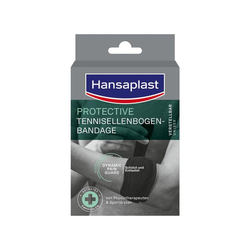 [Australia] - Hansaplast Protective tennis elbow bandage, supportive bandage protects and supports the arm, elbow bandage suitable for right and left elbow, one size - adjustable 