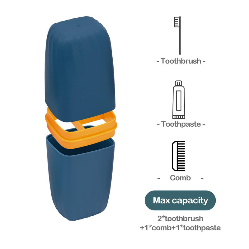 [Australia] - Toothbrush Cup Toothbrush Holder with Cover Travel Boothbrush Holder Portable Toothbrush Case and Carrier for Bathroom School Business Trip(Blue) Blue 