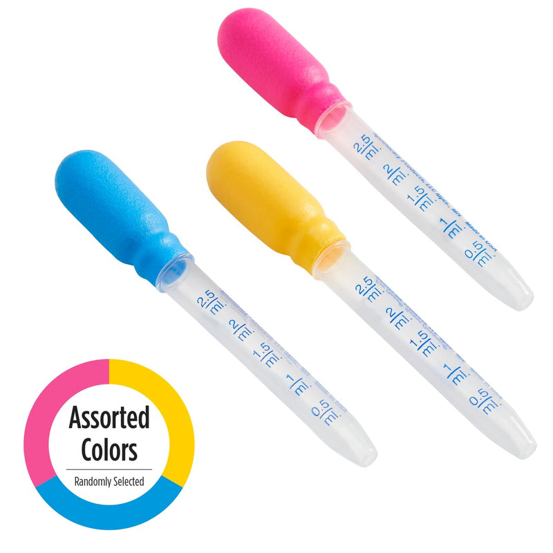 [Australia] - EZY DOSE Kids Oral Liquid Medicine Dropper, For Baby & Toddler, 2.5mL/0.5 TSP Capacity, Calibrated, Easy to Use with Precise Dosing, Color May Vary, BPA Free 