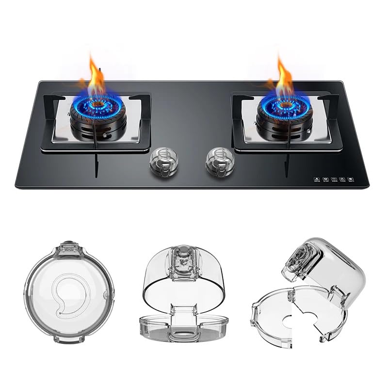 [Australia] - Family's favorite 5pcs Stove Knob Covers for Child Safety, Universal Size for Any Stove Size, Child proof Oven Knob Covers for Kids and Pets, Heat Resistant, Waterproof, 5 PCS, with Adhesive 