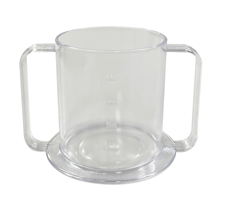 2-Handle Adult Sippy Cup Wide Base Mug with Transparent 2 Style Lids Lightweight Drinking Cup with Easy-to-Grasp Handles for Hot and Cold Beverages Spill-Resistant Prevents Tipping Beakers for Elderly