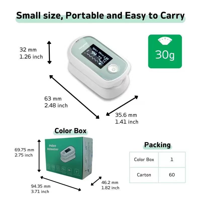 [Australia] - pulse oximeter with respiration Rate Monitor Fingertip Oxygen Monitoring with OLED screen ÔºåAccurate measurement of PI RR PR SPO2 