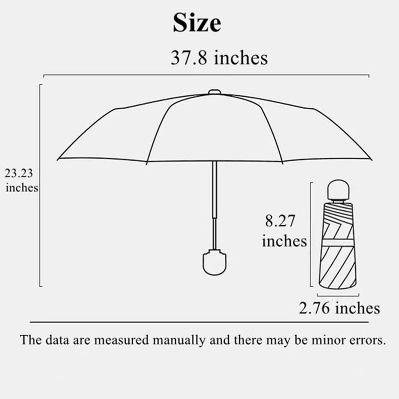 Dual-use Elegant Super Lightweight Manual Compact Travel Folding Umbrella For Rain Wind and Sun, Double-sided Printed Oil Painting Floral Umbrella UV Protection UPF50+
