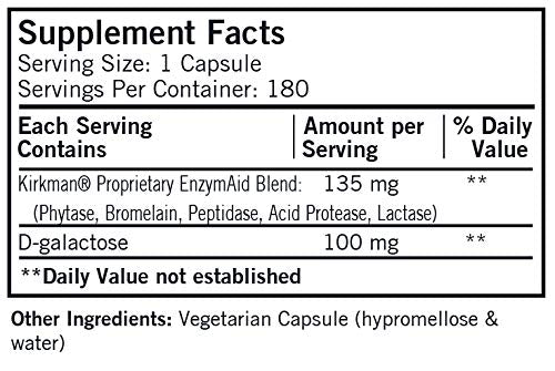 Kirkman Enzyme-Aid Dietary Supplement 180 Capsules