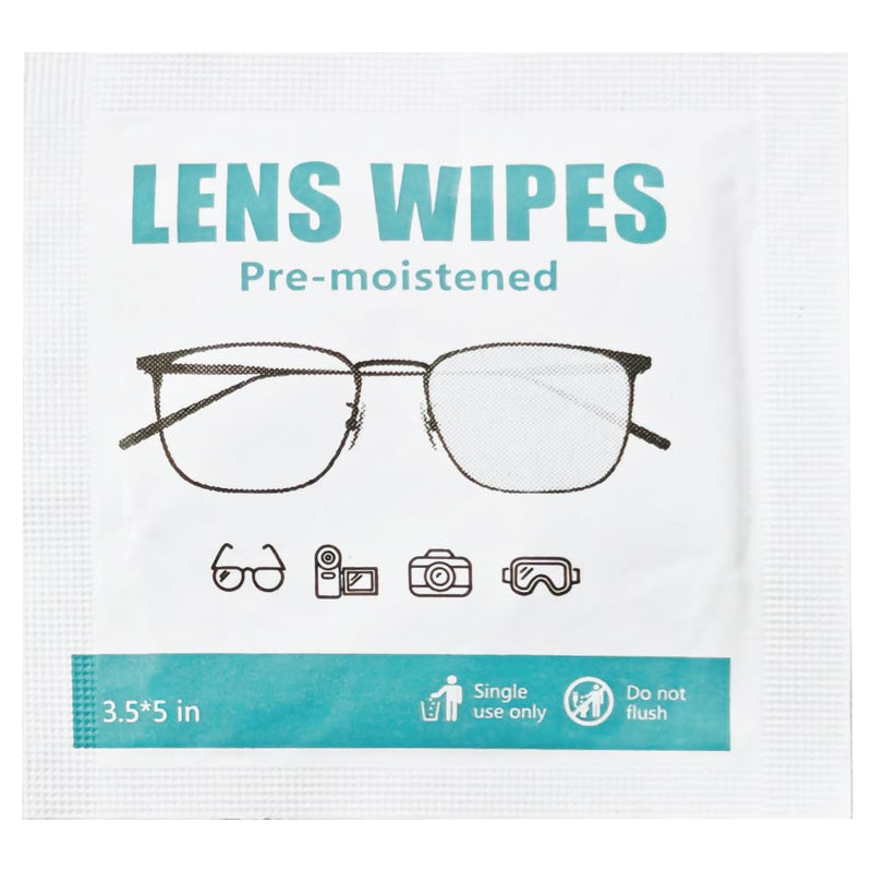 [Australia] - 200 Count Lens Wipes for Eyeglasses Individually Wrapped Pre-Moistened Wipes Cleaner for Glasses Screens Camera Lens 