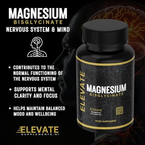 Magnesium Glycinate (Bisglycinate) - 120 High Strength Capsules, Highly Absorbable Chelated Magnesium Supplement for Sleep, Relaxation, Muscle Recovery, Stress Relief, Heart & Nervous Support