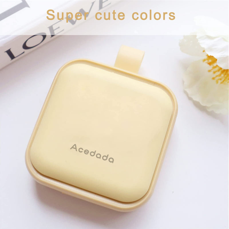 Acedada Small Pill Case, Cute Pill Box, Travel Daily Pill Organizer, Yellow | Portable Daily Pill Vitamin Container for Purse Pocket, Compact Medicine Holder for Medications, Fish Oils, Supplements