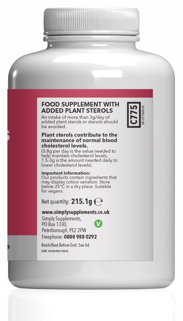 Plant Sterols 2400mg per Serving | Advanced Formula | with Beta-Sitosterol | 360 Vegan Tablets = 4 Months' Supply | Vegan & Vegetarian Friendly | Manufactured in The UK New Label Design
