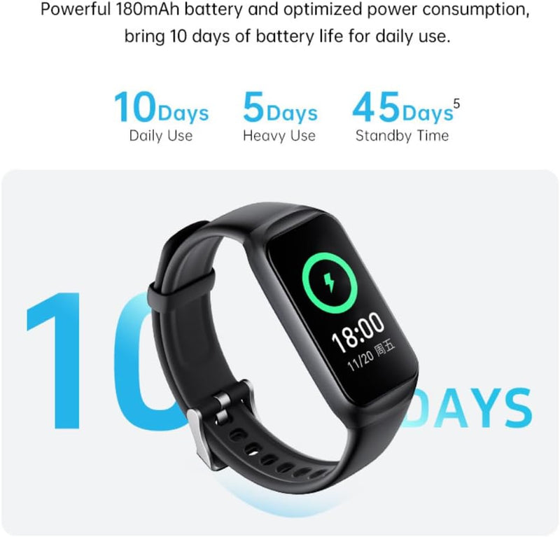 [Australia] - Fitness Tracker 2022 Version IP68 Waterproof Personalized Watch Faces, HUAKUA Fitness Watch with Heart Rate Sleep Monitor Sports Tracker Steps Calories Counter Watch for Men Women (Black) Black 