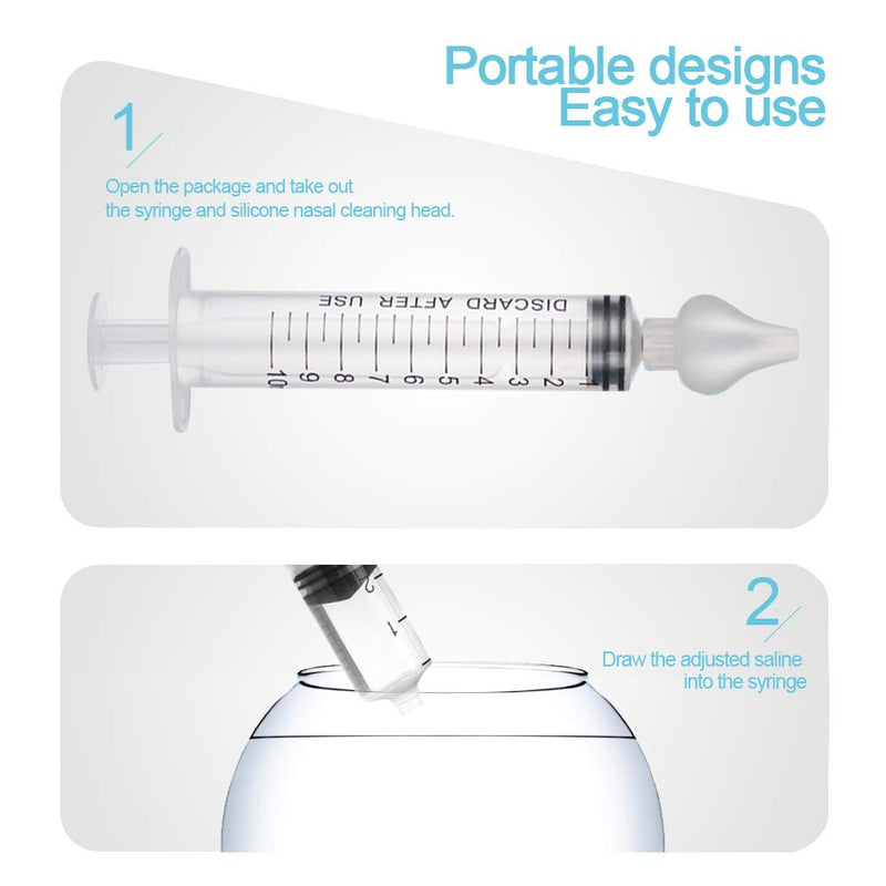 [Australia] - Baby Nasal Aspirator, 2 Box Professional Syringe Baby Nasal Irrigator Infant Nose Cleaner Rinsing Device with Cleanable and Reusable Silicone Nasal Suction Tip 
