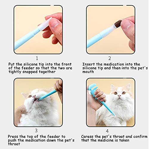 Cat Pill Shooter, Pet Pill Dispenser with 2 Silicone Tips, Medicine Pill Pusher for Cats, Puppies and Small Animals Blue - PawsPlanet Australia