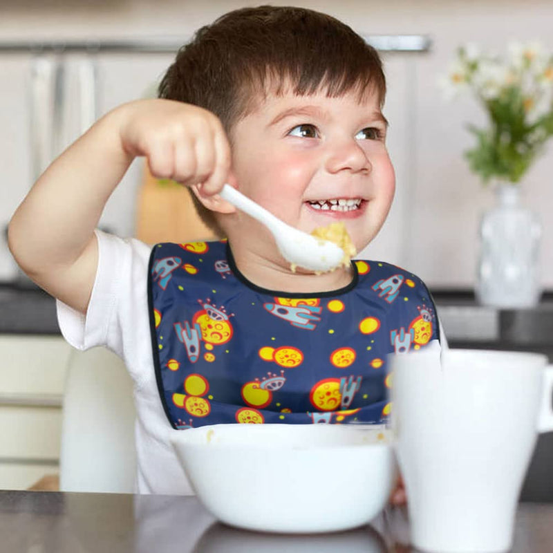 [Australia] - Baby bibs Waterproof Toddler bib - Feeding bib with Pocket for Infant Boy Girl Washable 6-36M Color19 4pack 