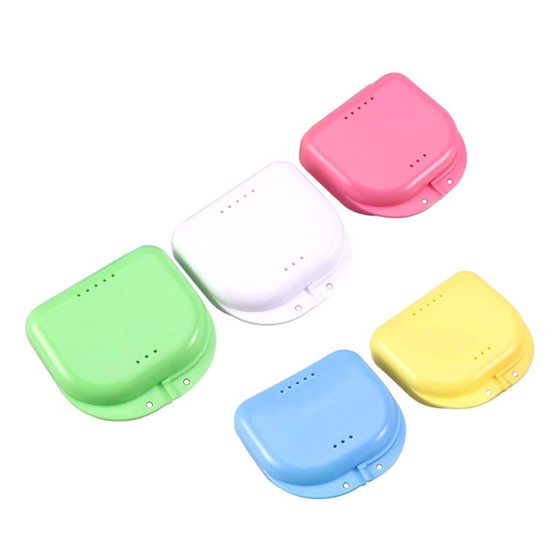 [Australia] - NATUCE Braces Box Pack of 5 Braces Box Prosthesis Box Dentures Dental Box, Orthodontic Dental Retainer Box Prosthesis Storage Container Denture Cup Dental Care 