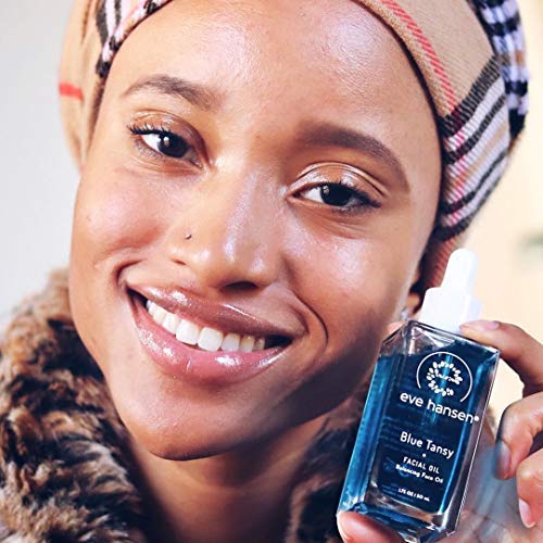 Eve Hansen Blue Tansy Facial Oil Moisturizer - Balancing Face Oil With Squalane, Rosehip, Turmeric, Vitamin E For Skin | Non-Greasy - 1.7 oz