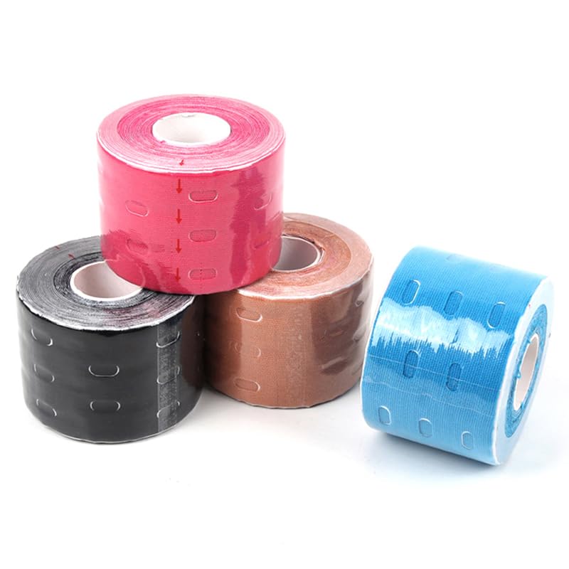 RooRuns Kinesiology Tape, (1 Roll) Original Cotton Elastic Premium Athletic Tape, Hypoallergenic and Waterproof K Tape for Muscle Pain Relief and Joint Support Blue