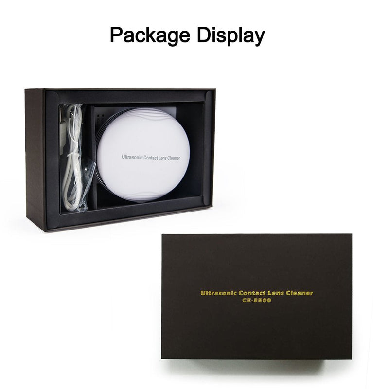 [Australia] - Ultrasonic Contact Lens Cleaner Fast Cleaning Sclerals Lenses Daily Care Contact Lenses with Vanity Mirror CE-3500 