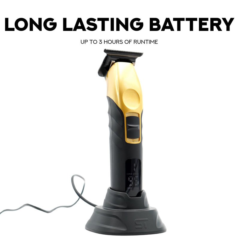 [Australia] - Supreme Trimmer 2Spee ST622 – Cordless Beard & Hair Trimmer for Men | 2-Speed Motor, 180 Min Runtime, Zero-Gap Adjustable Blade, Digital Display, Removable Blade Design Gold 