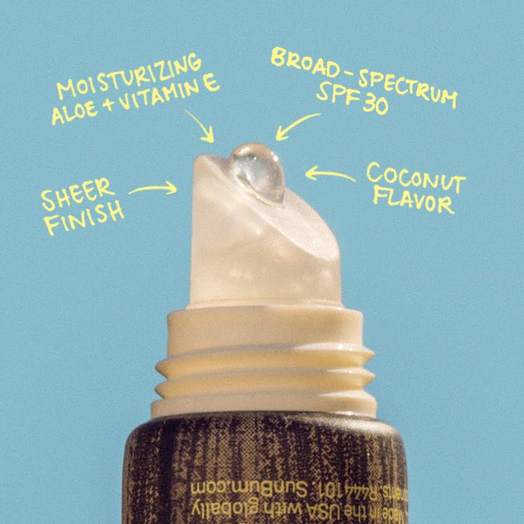 Sun Bum SPF 30 Sunscreen Coconut Flavor Lip Balm, Clear - 0.15 oz Stick | Broad Spectrum Moisturizing with Aloe and Vitamin E, Vegan, Hawaii 104 Act Compliant (Made without Octinoxate & Oxybenzone)