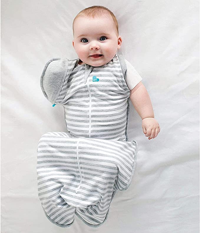 [Australia] - Love to Dream Swaddle UP Transition Bag, Patented Zip-Off Wings, Gently Help Baby Safely Transition from being Swaddled Grey Medium (13-19 lbs.) 