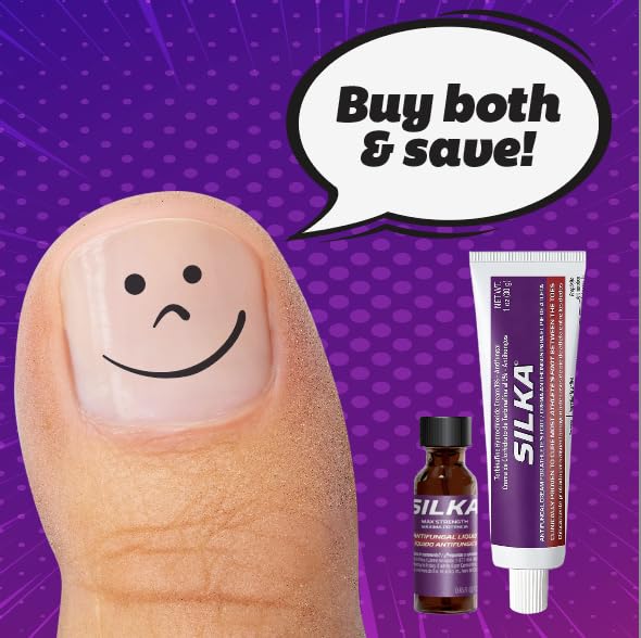 [Australia] - Silka Max Strength Antifungal Liquid & Cream Set - Powerful Relief for Toenail Fungus, Athlete's Foot, and Ringworm, Itch and Burn Relief 