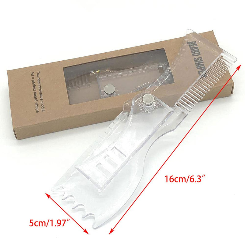 [Australia] - Beard Shaper Stencil Beard Shaping Tool Styling Comb Stencil for Goatee Mustache Sideburns Facial Hair Trimming Guide for Men 