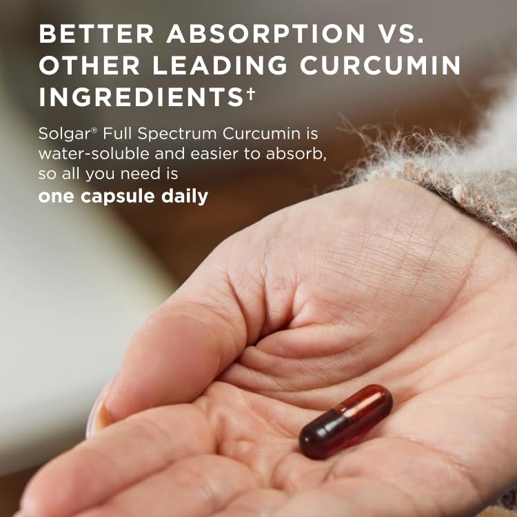 [Australia] - Solgar Full Spectrum Curcumin - 105 LiCaps - Superior Absorption - Brain, Joint & Immune Health - Vegan, Gluten-Free, Non-GMO, Dairy Free - 105 Servings 
