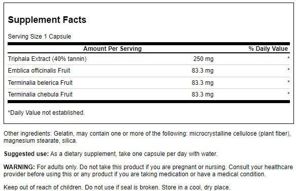 [Australia] - Swanson Triphala (Standardized) 250 Milligrams 120 Capsules 