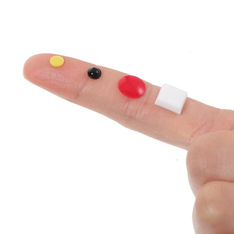 165Pcs Bump Dots for Visually Impaired, Assorted Sizes Adhesive Low Vision Aids Braille Stickers Silicone Raised Tactile Dots for Blind & Elderly (Red, Yellow, Black, White)