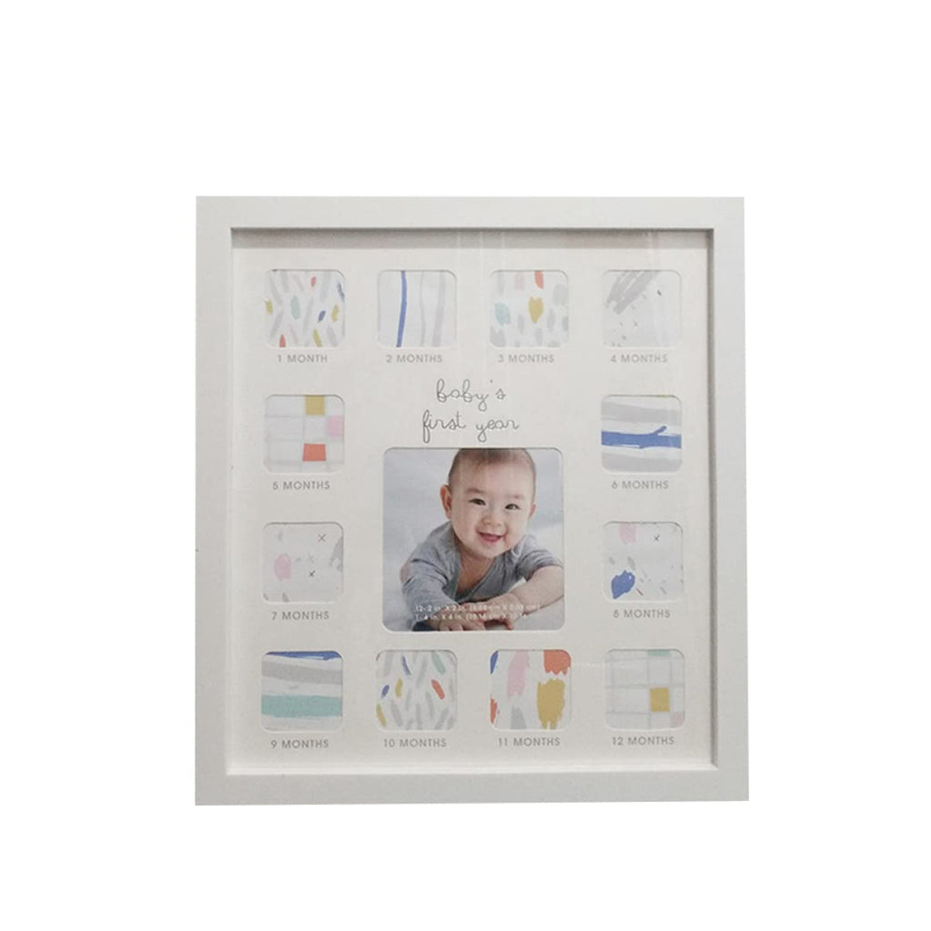 First Collage Baby Suitable Babys Desktop Newborn Moments Nursery Frame Year + Picture Home Photo Bedroom Inches Milestones Wall Table for Unique My Decor Style Living White