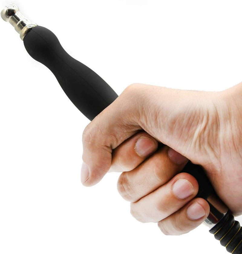 [Australia] - Hookah Hose Shisha Hose Washable Soft Touch Rubber Handle Alloy Tip Leather Wrapped 60'' Shisha Hookah Hose Perfect Fit Hookah Set (Black) Black 