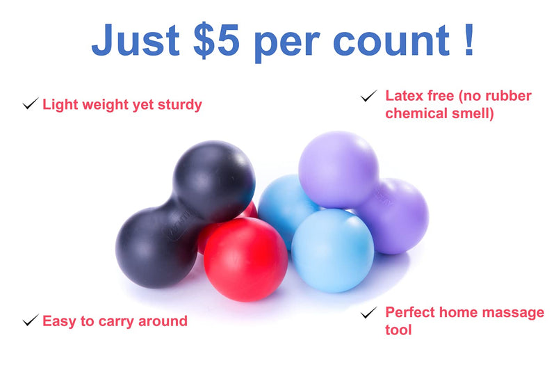 [Australia] - Peanut Massage Ball Roller Double Lacrosse Ball Acupoint Myofascial Release Muscle Knot Relaxer Mobility Trigger Point for Physical Therapy Self Deep Tissue Manual Massager Equipment Tool Set 4 