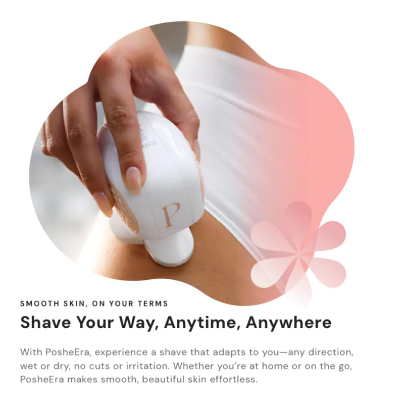 [Australia] - Self-Care Shave Kit | Friction-Fit Handle for Easy Reach & Comfort | 3 & 5 Petal Shave Heads | USB Charging | Smooth 